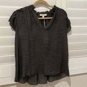Vici All A Dream Woven Flutter Top - Coal